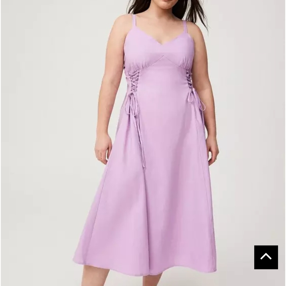 torrid Sz 18-20 NWOT Lace-Up Spaghetti Strap Maxi Dress Fit & Flare Tea-Length